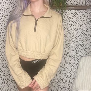 Forever 21 Quarter Zip Cropped Sweater